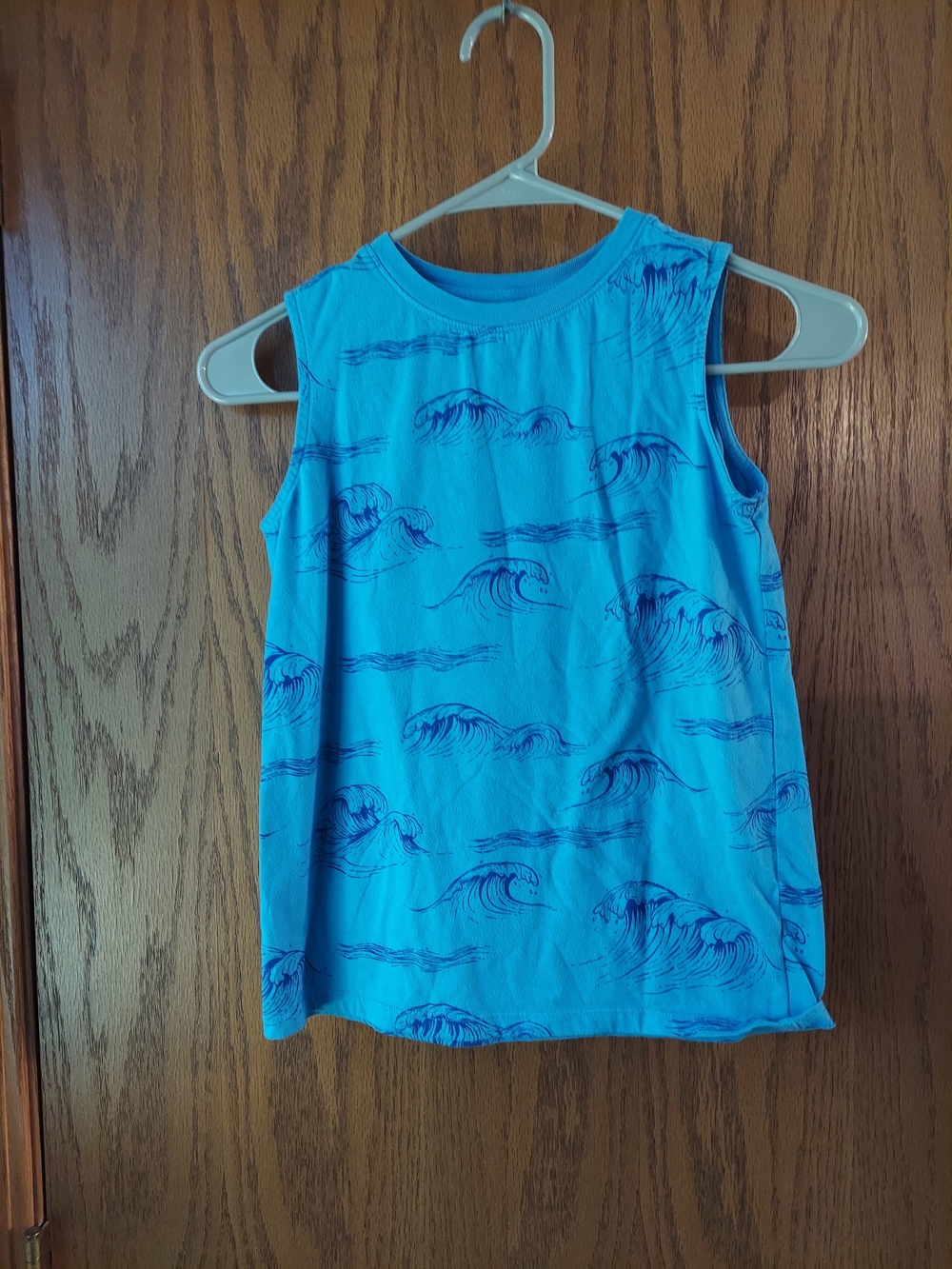 Cat & Jack Boys Blue Wave Print Sleeveless Tank Top Medium M (8)